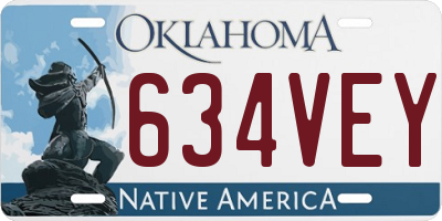 OK license plate 634VEY