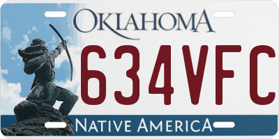OK license plate 634VFC