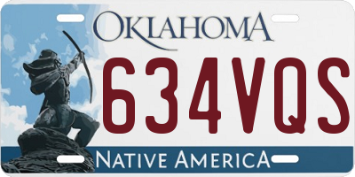 OK license plate 634VQS