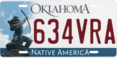 OK license plate 634VRA