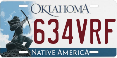 OK license plate 634VRF