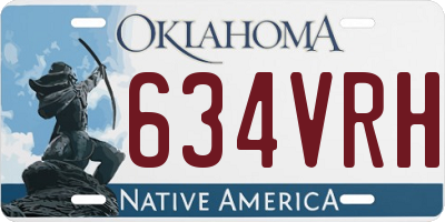 OK license plate 634VRH