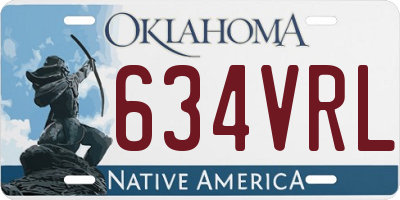 OK license plate 634VRL