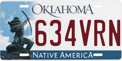 OK license plate 634VRN