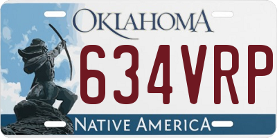 OK license plate 634VRP