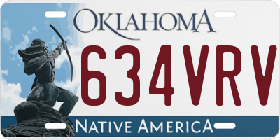 OK license plate 634VRV
