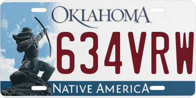 OK license plate 634VRW