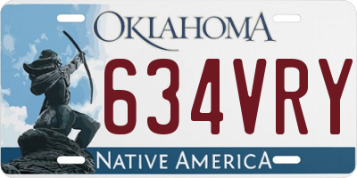 OK license plate 634VRY
