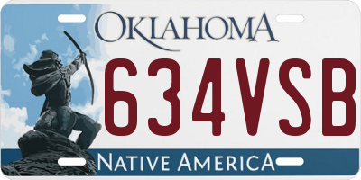 OK license plate 634VSB