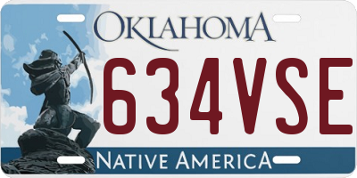 OK license plate 634VSE