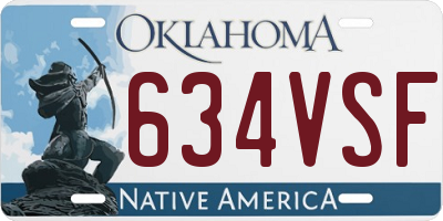 OK license plate 634VSF