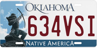 OK license plate 634VSI