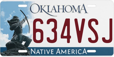 OK license plate 634VSJ