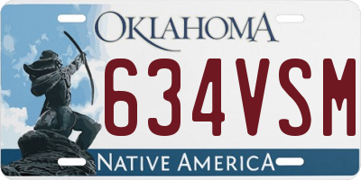 OK license plate 634VSM