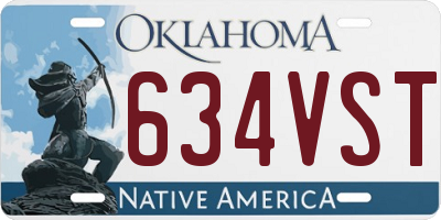 OK license plate 634VST