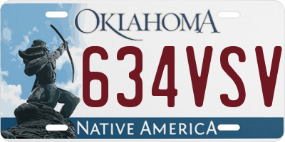 OK license plate 634VSV