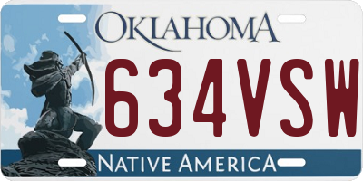 OK license plate 634VSW