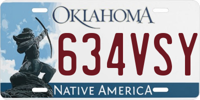 OK license plate 634VSY