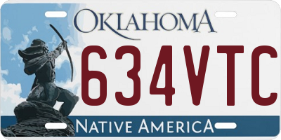 OK license plate 634VTC