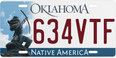 OK license plate 634VTF
