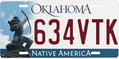 OK license plate 634VTK