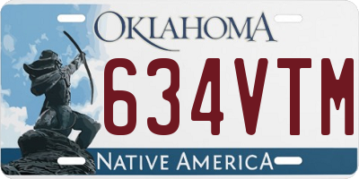 OK license plate 634VTM