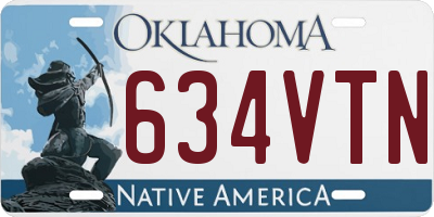 OK license plate 634VTN