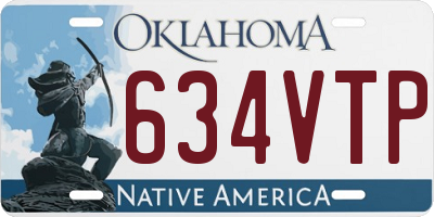 OK license plate 634VTP