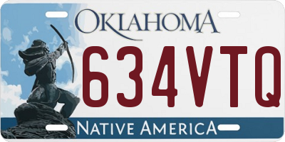 OK license plate 634VTQ