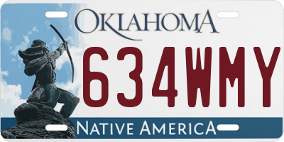 OK license plate 634WMY