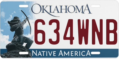 OK license plate 634WNB
