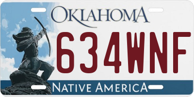OK license plate 634WNF