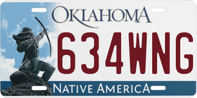 OK license plate 634WNG