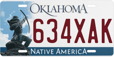 OK license plate 634XAK
