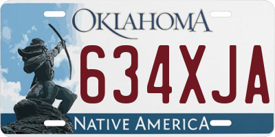 OK license plate 634XJA