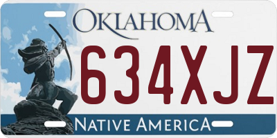 OK license plate 634XJZ
