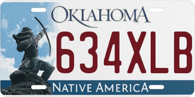 OK license plate 634XLB