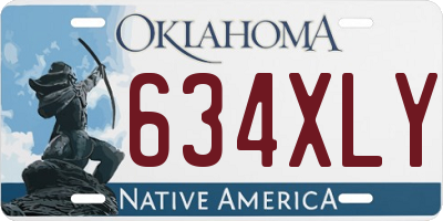 OK license plate 634XLY