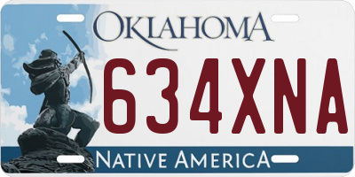 OK license plate 634XNA