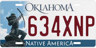 OK license plate 634XNP