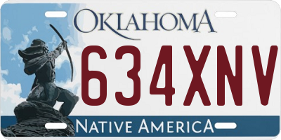 OK license plate 634XNV