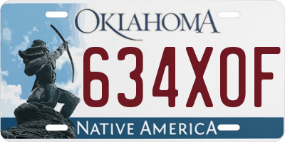 OK license plate 634XOF