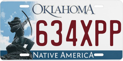 OK license plate 634XPP