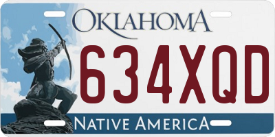 OK license plate 634XQD