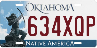OK license plate 634XQP