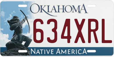 OK license plate 634XRL