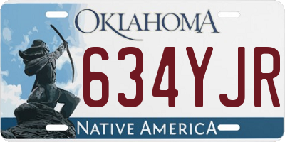 OK license plate 634YJR