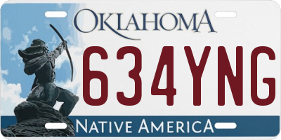 OK license plate 634YNG