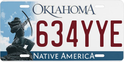 OK license plate 634YYE