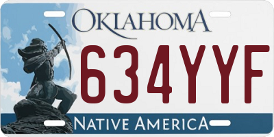 OK license plate 634YYF